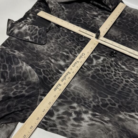 Jane Post Reversible Rain Coat Jacket Black Gray Leopard Print Women’s Size XL - Picture 16 of 16